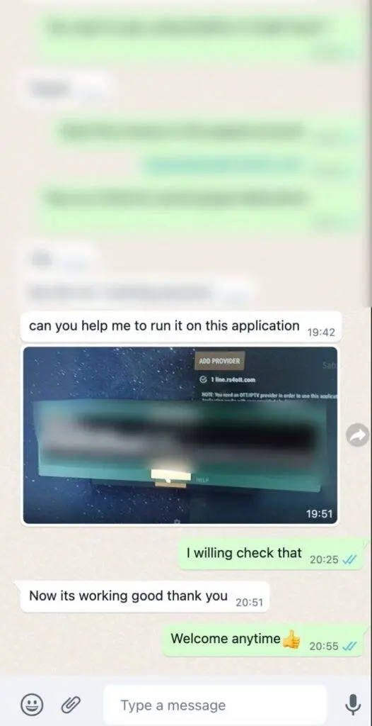 CatchON TV customer WhatsApp review