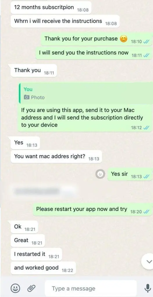 CatchON TV customer WhatsApp review